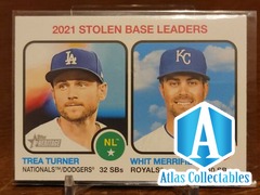 2022 Topps Heritage #64 2021 Stolen Base Leaders Trea Turner / Whit Merrifield